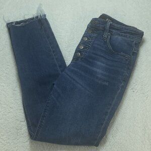 Kut from the Kloth Jeans Womens Sz 2L Blue Rachael Fab Ab Mom High Rise 26x25